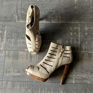 Stuart Weitzman Fetish Caged Peep Toe Bootie BX30